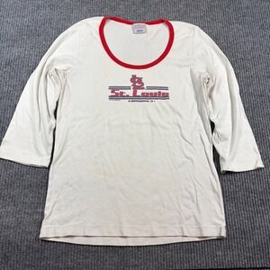 Vintage MLB Shirt Women's XL St Louis Cardinals‎ Lady Slugger 3/4 Sleeve White